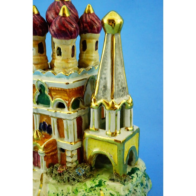 Vintage Ceramic Souvenir Sanremo and Russian Orthodox Church Sculptures, Italy, 1890s, Set of 2 For Sale - Image 14 of 18