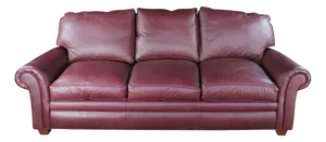 Vintage Hancock & Moore Traditional Red Leather 3 Seater Sofa Rolled Arms