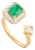 18k Gold Open Diamond Emerald Bypass Ring Size 5 For Sale