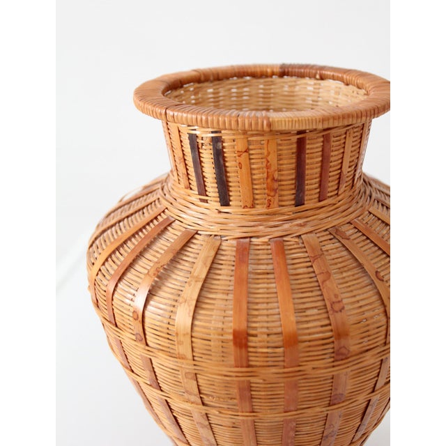 Vintage Wicker Vase Basket For Sale - Image 9 of 9