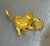 Mid-Century Modern Gold Tone Enamel Cat Brooch For Sale - Image 3 of 3