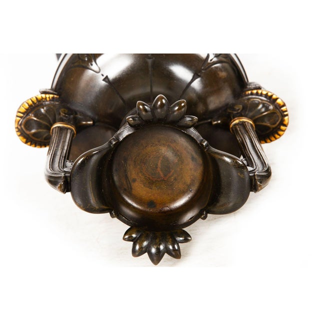 Pair of Neo-Greco Bronze and Marble Urns Vases With Candlestick Circa 1880 For Sale - Image 14 of 18