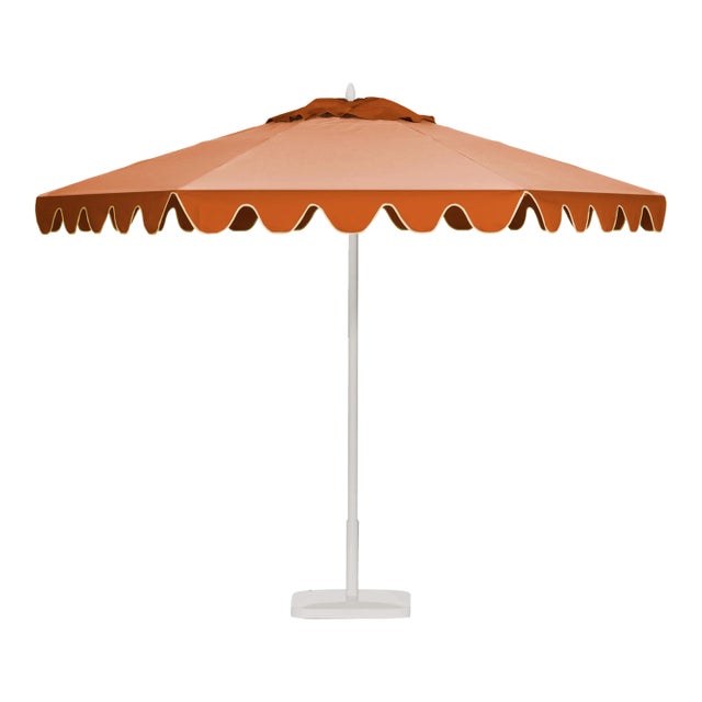 Peach Bellini 9' Patio Umbrella, Peach & Burnt Orange For Sale