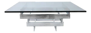 1970s Paul Mayen for Habitat Aluminum and Glass Coffee Table