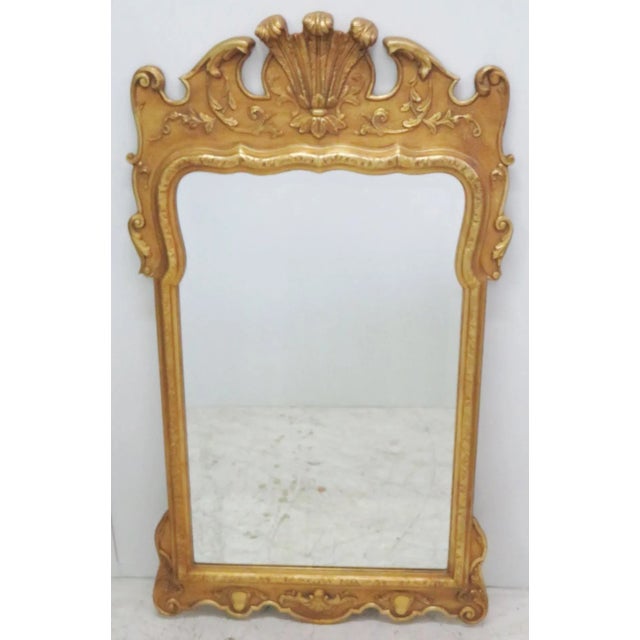 Late 20th Century George II Style Gilt Carved Beveled Glass Mirror For Sale - Image 5 of 5