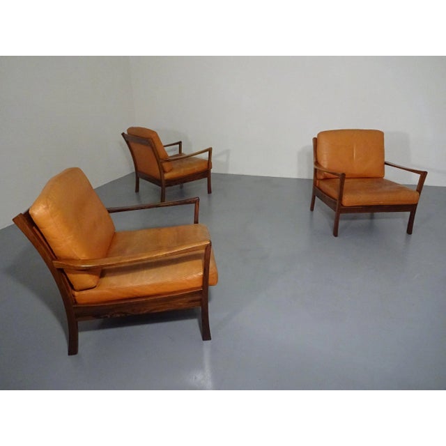 Rosewood and Leather Easy Chair, Denmark, 1960s For Sale - Image 4 of 18