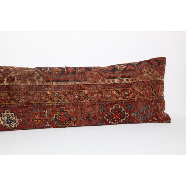 Antique Vintage Tribal Handwoven Wool Lumbar Pillow -16'' X 46'' For Sale - Image 9 of 11