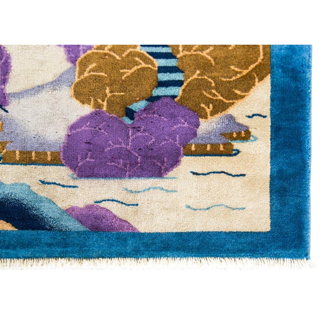 Early 20th Century Chinese Pictorial Art Deco Rug For Sale - Image 4 of 16