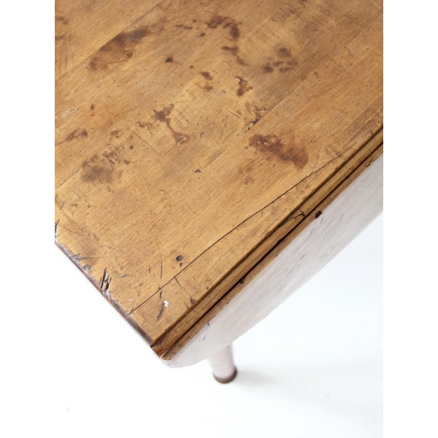 Antique Drop Leaf Wooden Table For Sale - Image 11 of 12
