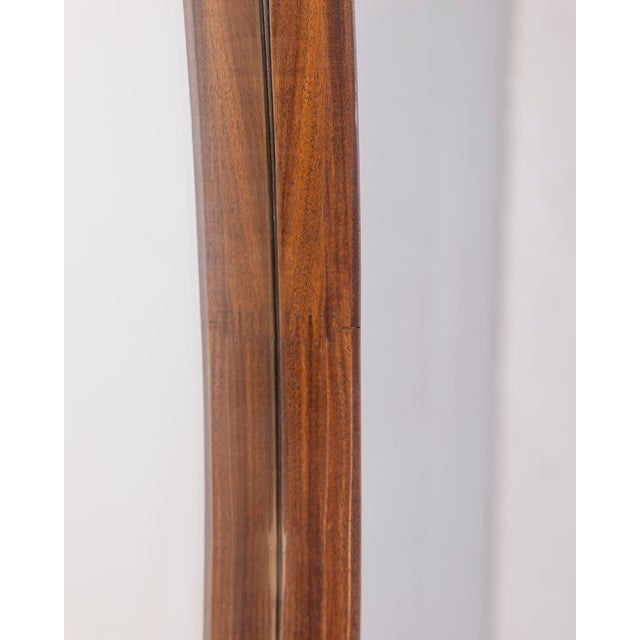 1970s Vintage Italian Oval Wall Mirror in Wood, 1970s For Sale - Image 5 of 9