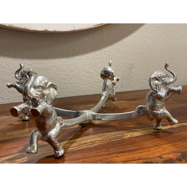 Metal 1980s Elephant Stand Acrylic Bowl For Sale - Image 7 of 8