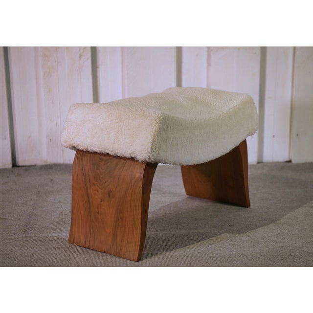 1940s Art Deco Walnut Stool, 1940s For Sale - Image 5 of 10