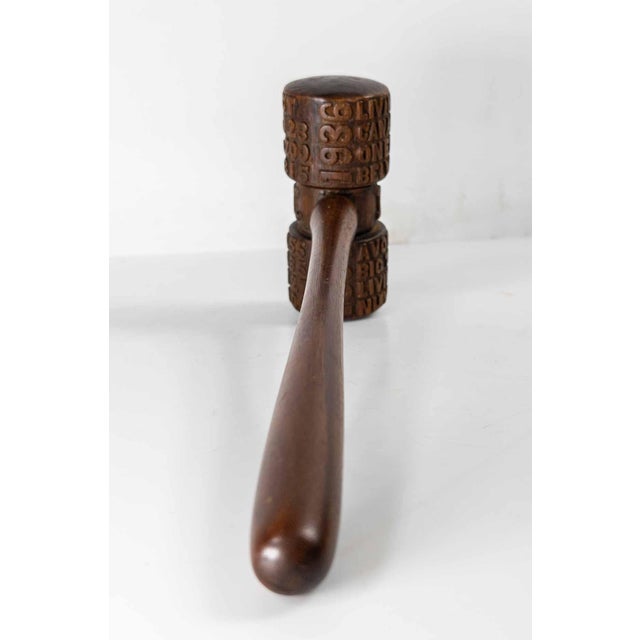 1930's Folk Art Carved Walnut Masonic Oddfellows Gavel, New York For Sale - Image 9 of 12