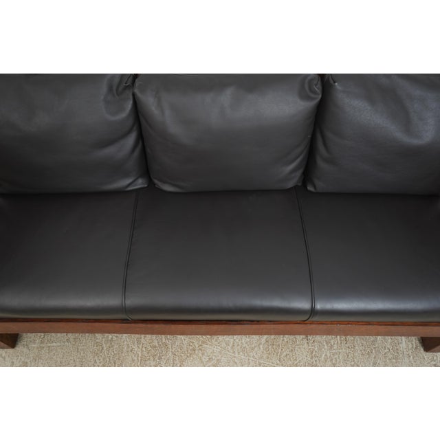 Wood Quaker Mission Craft Stickley Style Vintage Mission Oak Sofa For Sale - Image 7 of 12