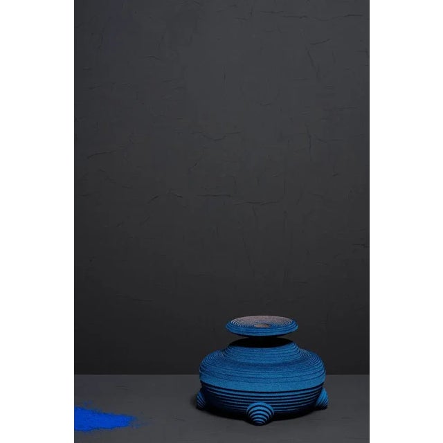 Blue alchemy vase by siba sahabi limited edition of: 36 of each design + 2 ap + 1 p vase n.i: 21 x 29 x 29 cm signed and...