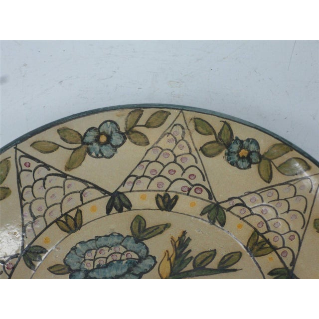 1970s Floral Pottery Bowl / Dish, Signed: Olaria De Almansil Algarve Zea, Handmade, Portugal Folk Art For Sale - Image 4 of 11