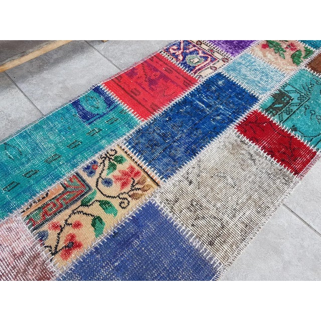 Textile Faded Vintage Turkish Runner Rug For Sale - Image 7 of 10