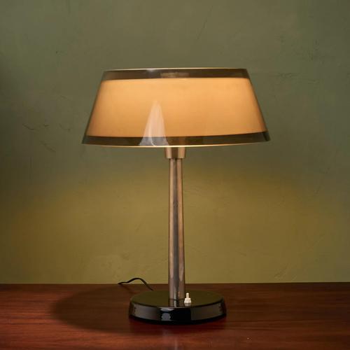 Industrial Tuomas Desk Lamp with Brown Shade by Yki Nummi, Finland, 1950s For Sale - Image 3 of 10