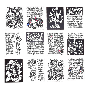 Vintage Mid 20th C. Modern Abstract Heliogravures-Jean Dubuffet-Switzerland C.1973 - Set of 12