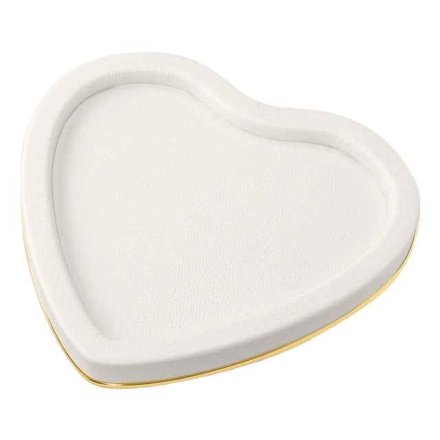 AERIN Piero Leather Heart Tray For Sale