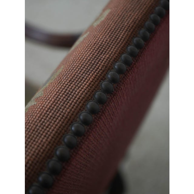 Pair of Antique Louis XVI Fauteuils Needlepoint Open Arm Chairs For Sale - Image 15 of 18