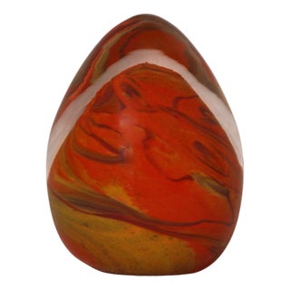 Mid-Century Modern Murano Art Orange Glass Egg, Italy, 1980s For Sale