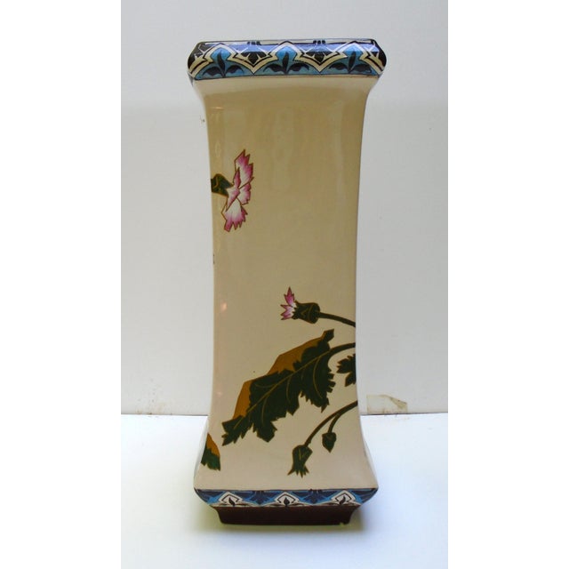 Art Nouveau 1900s Secessionist Style Sarreguemines Majolica Vase For Sale - Image 3 of 8