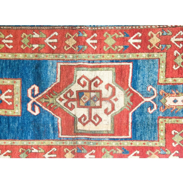 Red Early 20th Century Kazak Prayer Rug For Sale - Image 8 of 14