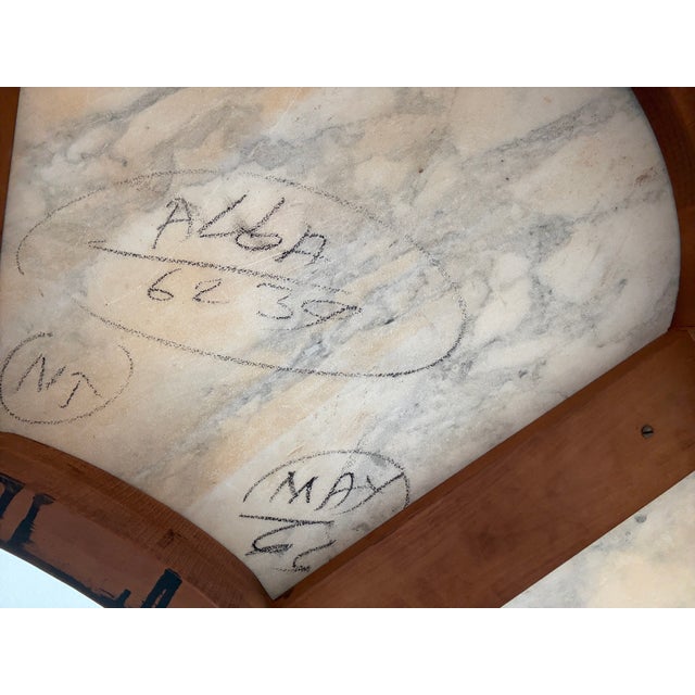 Vintage Neoclassical Three-Piece Marble Coffee Table With Hand-Carved Wood Base For Sale - Image 13 of 18