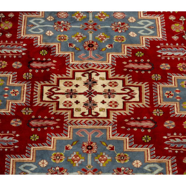 Indian Indian Kazak Style Wool Carpet, 9' 7" X 6' For Sale - Image 3 of 9