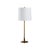 This elegant metal lamp features a sleek, minimalist design with a rich aged brass finish. Its warm, golden patina adds...