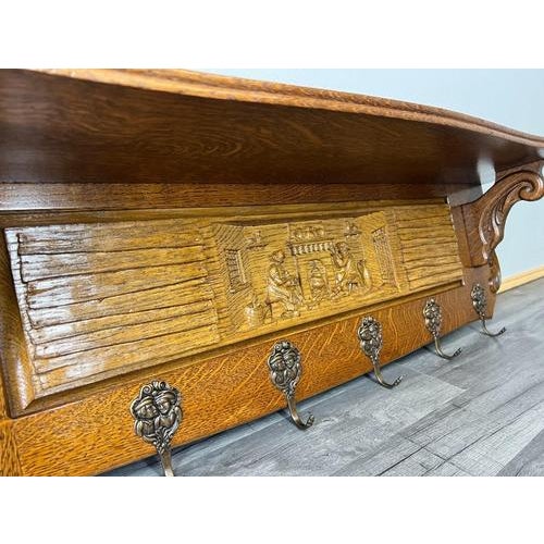 French Coat Rack in Oak with Hooks For Sale - Image 14 of 14