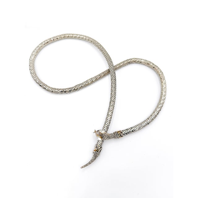 Vintage Sculptural Snake Mesh Necklace attributed to Dl Auld Co. / Whiting & Davis, 1970s For Sale - Image 16 of 16