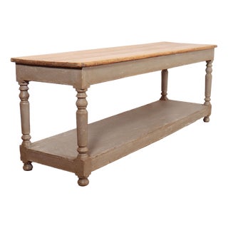 French Painted Drapers Table in Pine For Sale