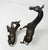 Figurative Vintage Unmarked Dark Patinated Giraffe Sculptures, Pair For Sale - Image 3 of 5
