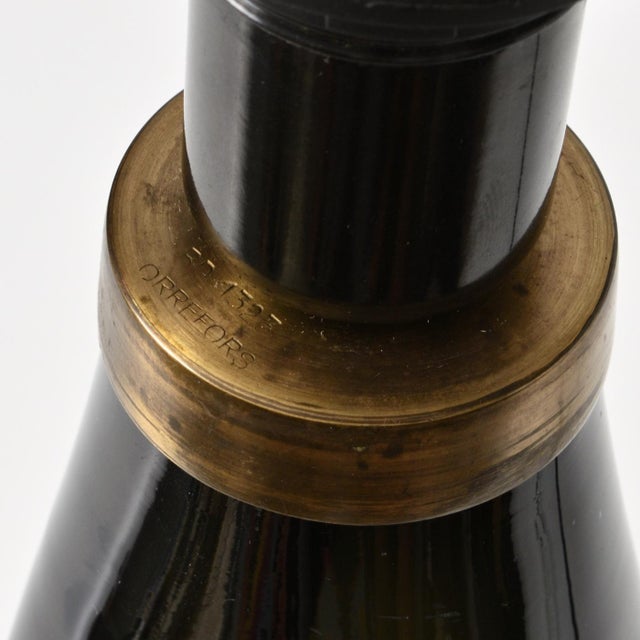 Smoked Green Glass Table Lamp from Orrefors, 1960s For Sale - Image 12 of 14