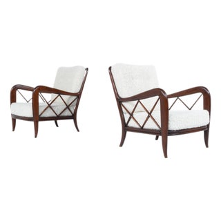 Mid-Century Modern Armchairs by Paolo Buffa, Italy, 1950s, Set of 2 For Sale