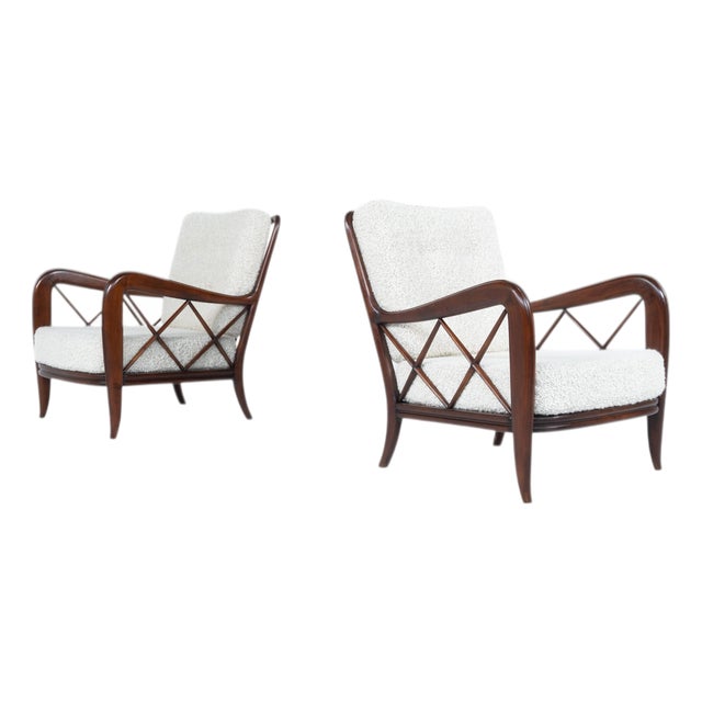 Mid-Century Modern Armchairs by Paolo Buffa, Italy, 1950s, Set of 2 For Sale