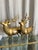 Pair of vintage handmade cast body and solid legs brass deer figurines.