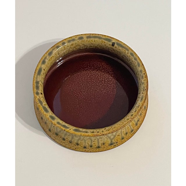 Original Paul Ray Stoneware Brie Baking Bowl in Ox Blood Red Glaze For Sale In Savannah - Image 6 of 11