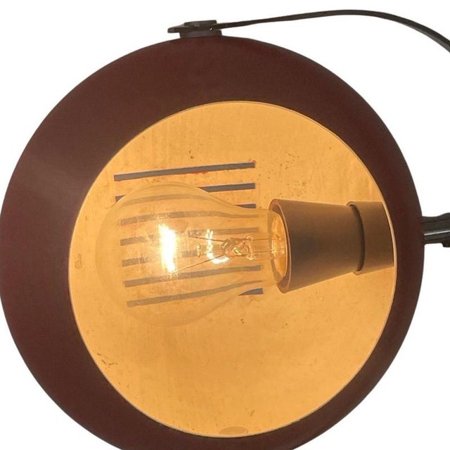 Metal Space Age Table Lamp with Red Shade, Black Base and Chromed Upright from Herda For Sale - Image 7 of 10