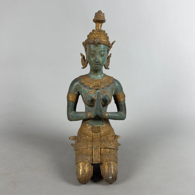Thai Teppanom Bronze Statue of God, 1930s For Sale - Image 5 of 12