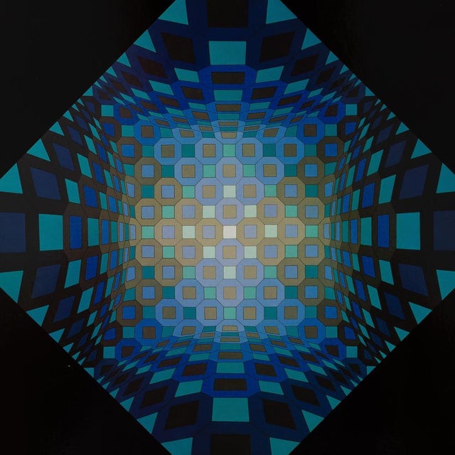 Victor Vasarely (1906-1997) OKTA-STRI Heliogravure after a work by the artist On heavy paper, 27 x 27 cm (approx. 11 x 11...