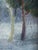 Blue Mid-Century Modern 'Hushed Trees' Vintage Original Landscape Oil Painting, Framed For Sale - Image 8 of 12