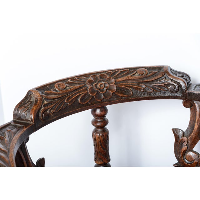 English Antique English Upholstered Corner Chair For Sale - Image 3 of 9