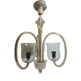 Art Deco Glass Style Chandelier, Former Czechoslovakia, 1930s For Sale