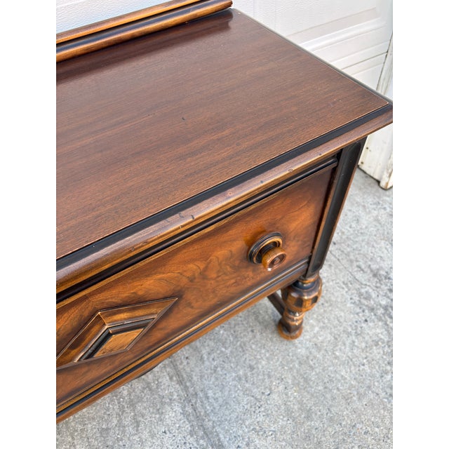 Antique Colonial Revival Dining Server Table | Early 1900s Mahogany Buffet Server With Turned Legs | Traditional Dining Room Sideboard For Sale - Image 11 of 12
