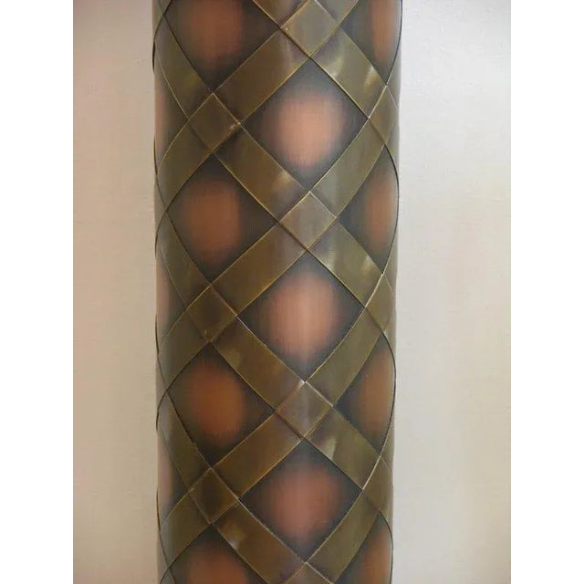 Brutalist Vintage Copper and Brass Table Lamps - a Pair For Sale - Image 3 of 8