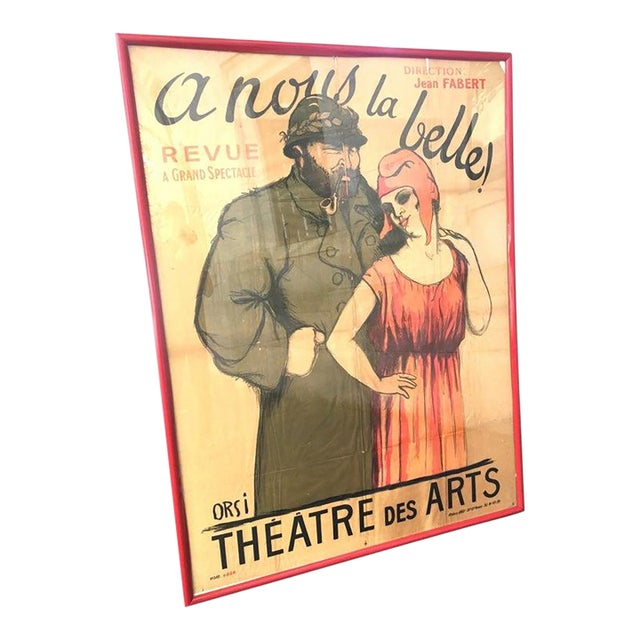 Cinema Poster Orsi 1916 Monumental Parisian Avant-Garde Titled a Vous Belle For Sale