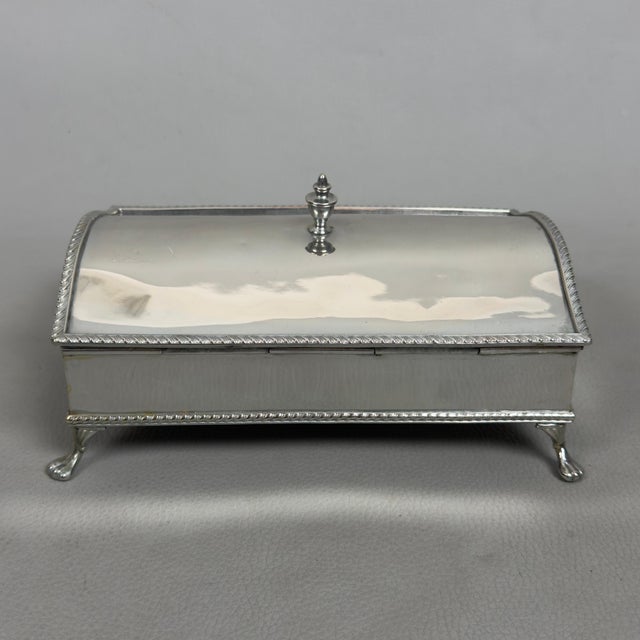 Antique Inkwell Writing Desk in Silver Plated Metal from Leoni W.T. & Co For Sale - Image 4 of 14